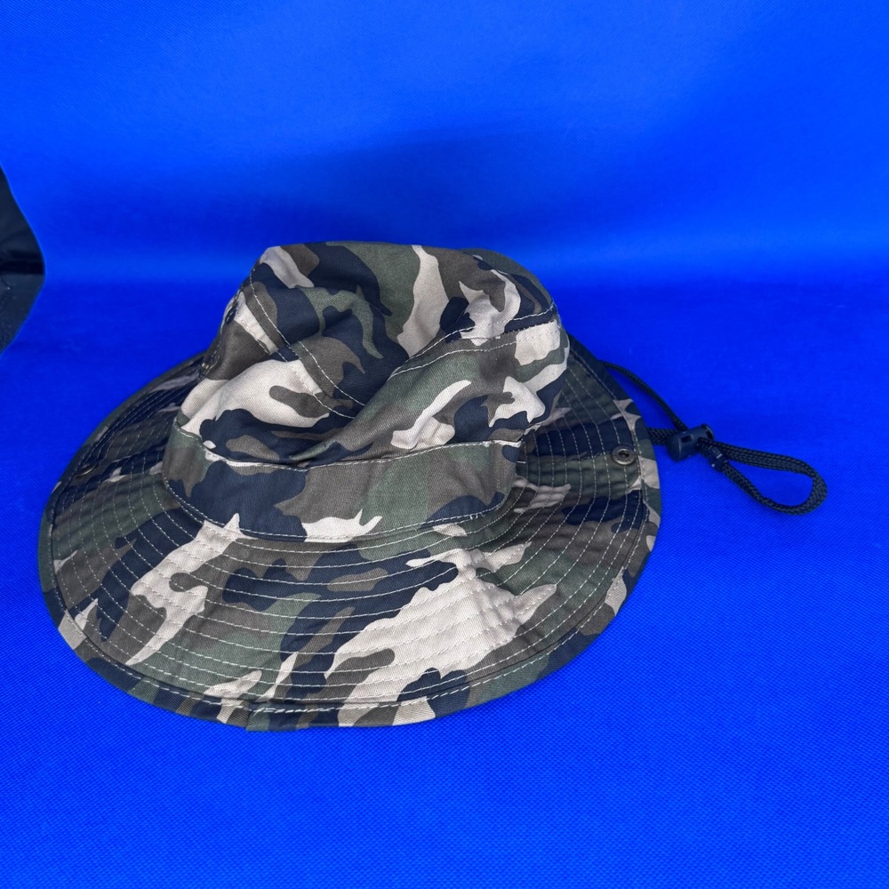 Camo Bucket Boonie Sun Hat Camouflage Cotton Snap Side Military Fish Hike Camp